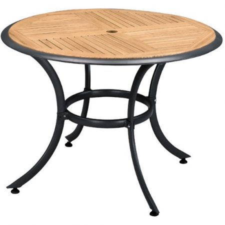 Table D’extérieur En Bois Massif Avec Trou De Parapluie