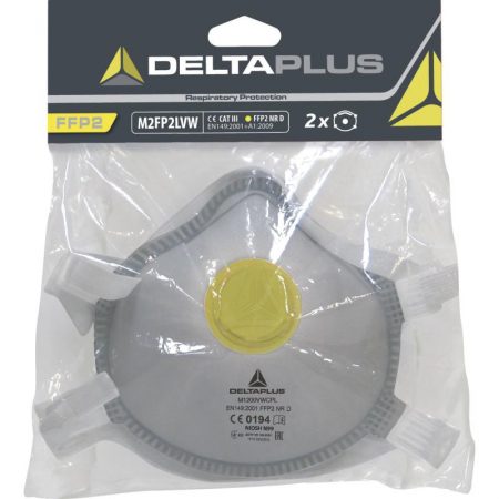 PACK DE 2 MASQUES MOULÉS FFP2 AVEC VALVE – VAPEUR ORGANIQUE – DOLOMITE – RETARDATEUR DE FLAMME